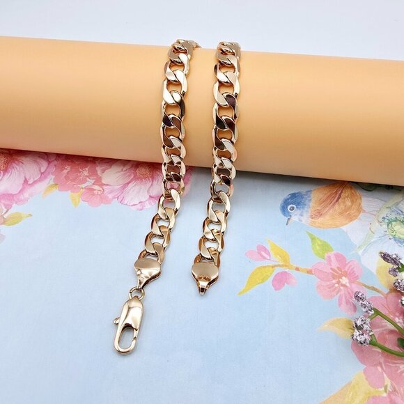 Rose Gold Cuban Link Chain Necklace for Men & Women, 23.6 Inch Length, XPNL0076 - Picture 7 of 12